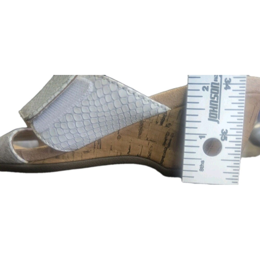 Vionic Leticia Sandals Women 6.5 White Snakeskin Cork Wedge Slide Comfort - Picture 5 of 10